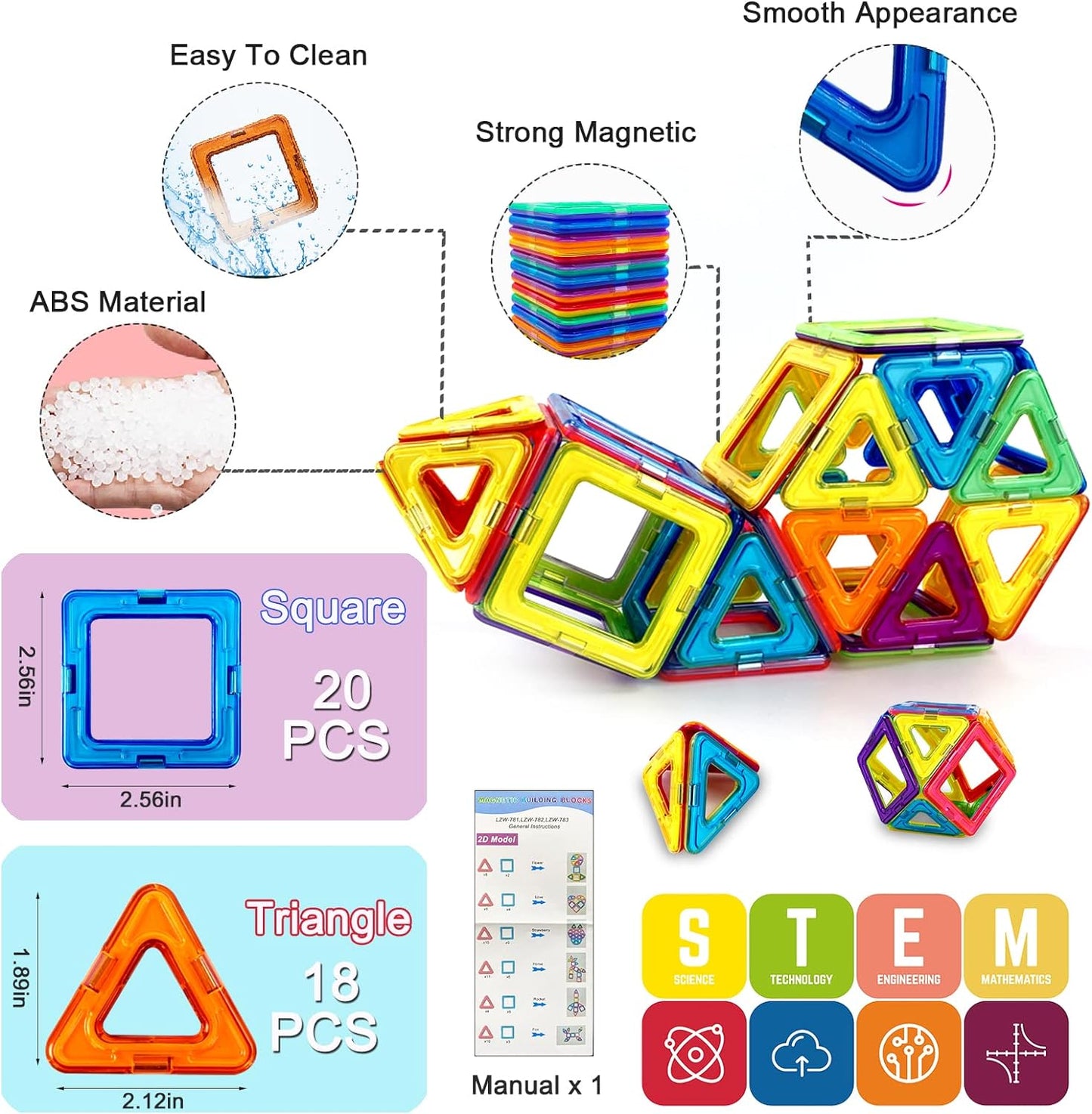 Magnetix Achitect Tiles | Stimuleer bouwmeesters in wording - Magnetisch bouwspeelgoed