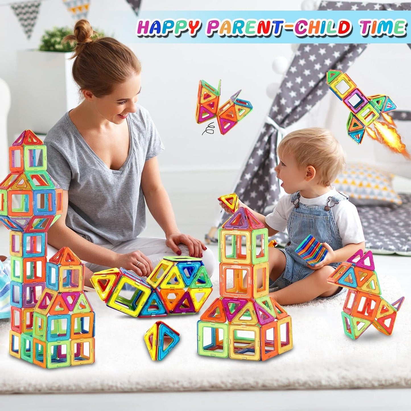 Magnetix Achitect Tiles | Stimuleer bouwmeesters in wording - Magnetisch bouwspeelgoed