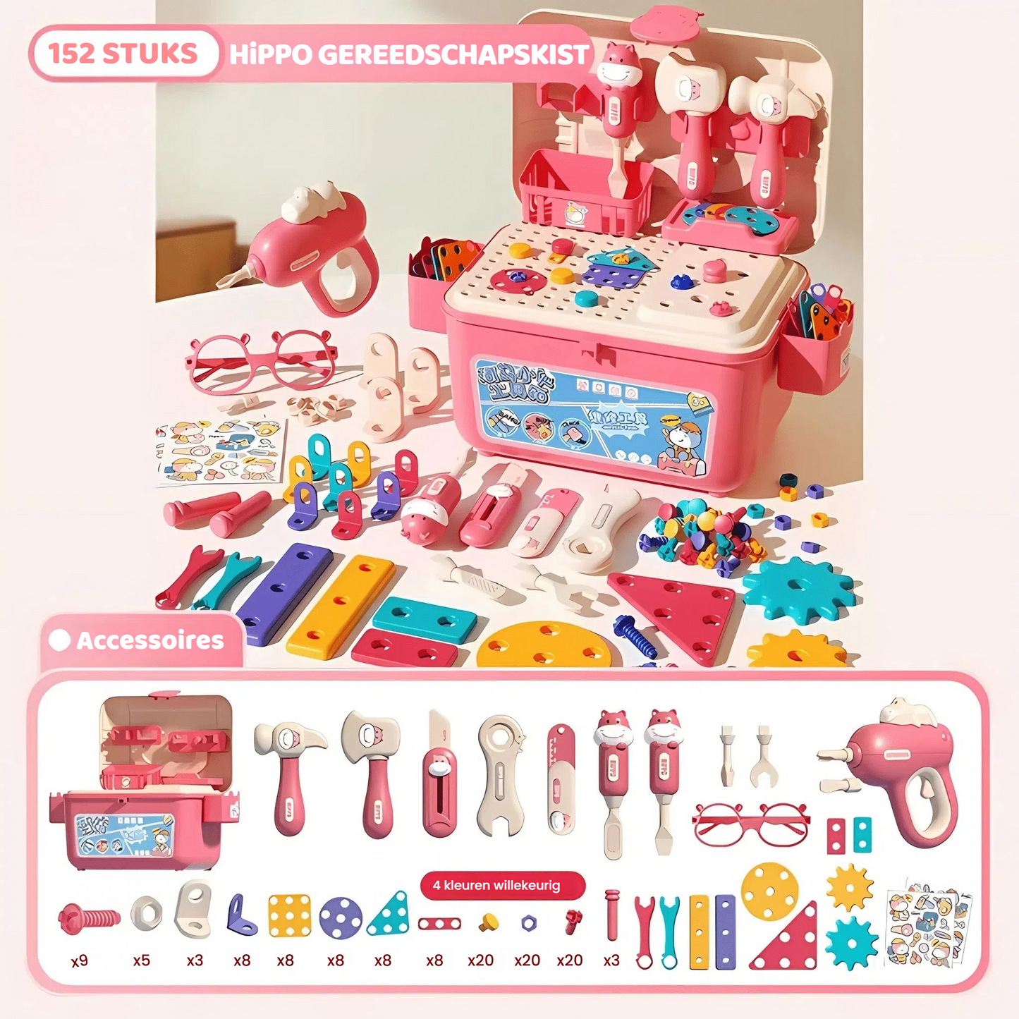 Hippo Montessori Werkbank – Betoverende DIY Creativiteitsset voor Kids!