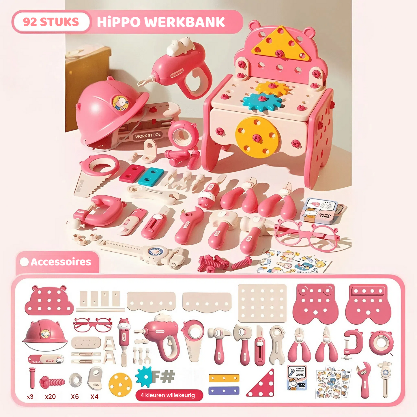 Hippo Montessori Werkbank – Betoverende DIY Creativiteitsset voor Kids!