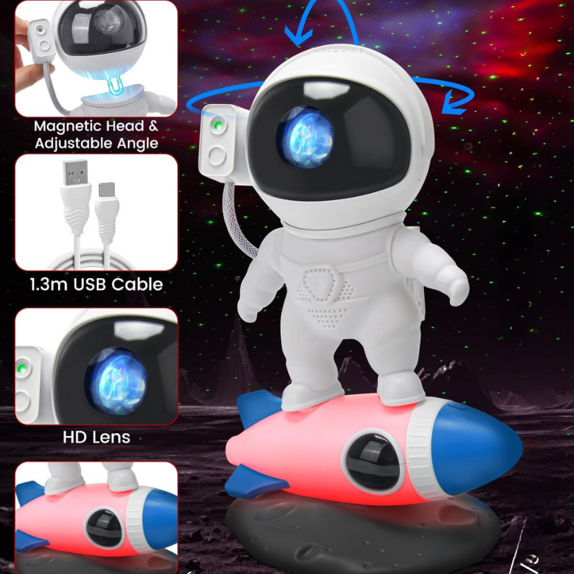 Tomson™ Astronautenprojektor – LED-Astronauten-Galaxieprojektor-Nachtlicht
