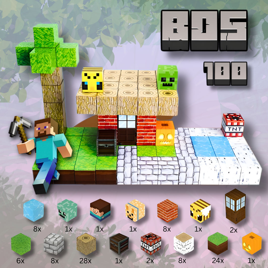 Minecraft Magnetische Bouw Blokken 100 Stuks - Verbeterde Versie