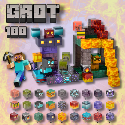 Minecraft Magnetische Bouw Blokken 100 Stuks - Verbeterde Versie