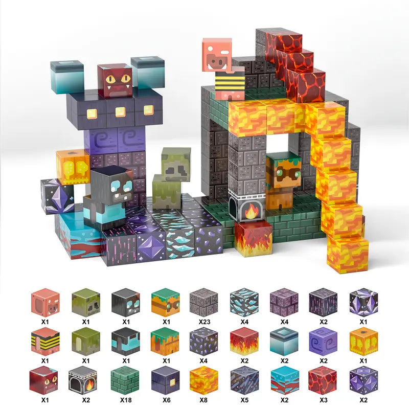 Minecraft Magnetische Bouw Blokken 100 Stuks - Verbeterde Versie