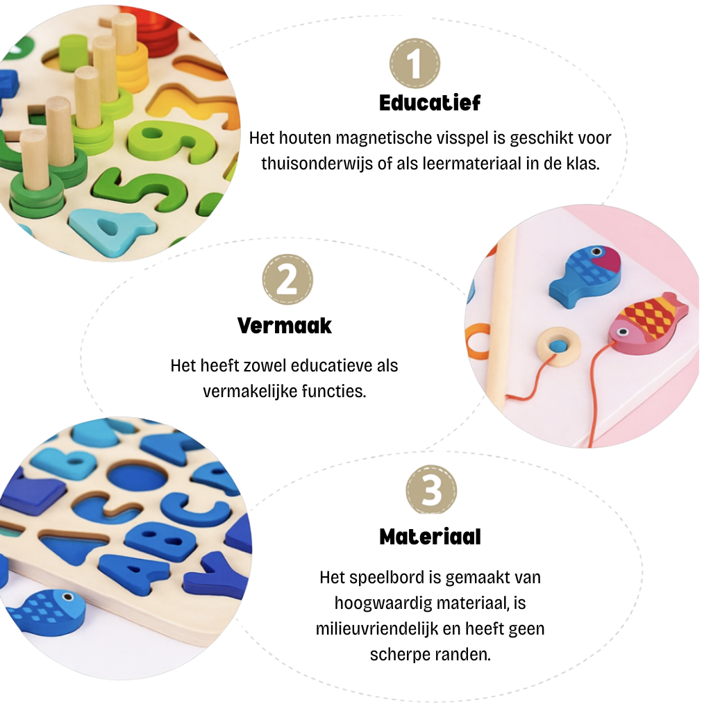 Woods™ | Ontwikkel de vaardigheden - Montessori houten speelbord
