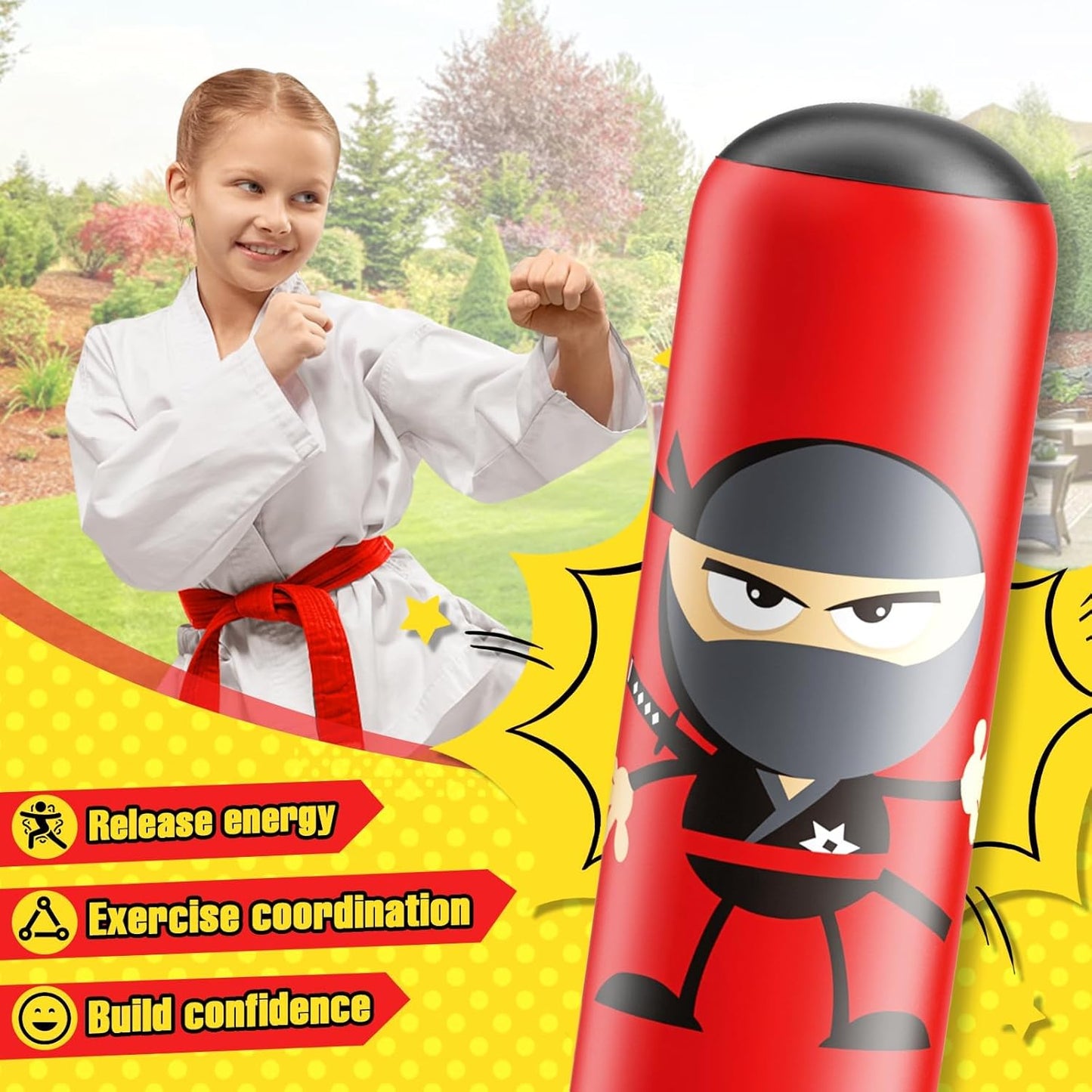 PowerPunch Kids | Opblaasbare Bokszak voor Beweging & Zelfvertrouwen