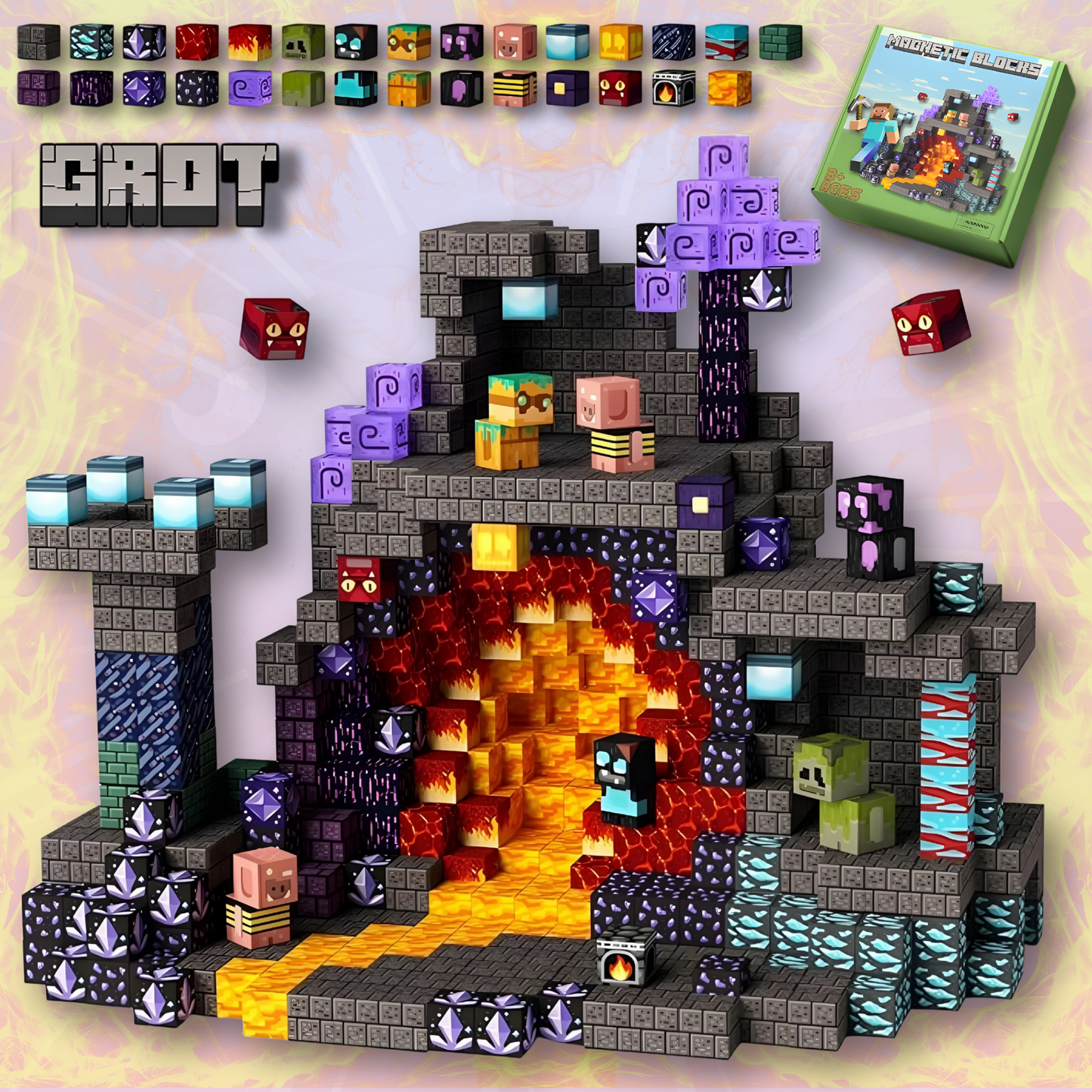 Minecraft Magnetische Bouw Blokken 100 Stuks - Verbeterde Versie