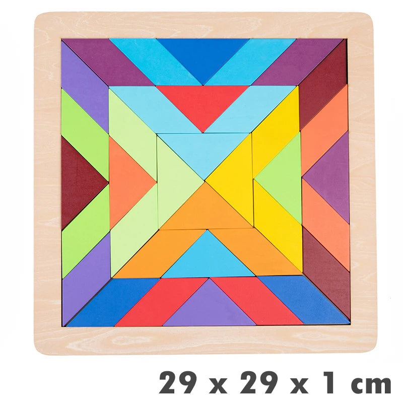 Houten Regenboog Mandala - Montessori Puzzel voor eindeloos puzzelplezier