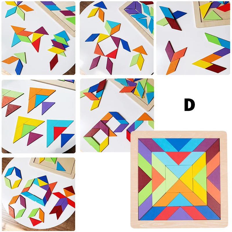 Houten Regenboog Mandala - Montessori Puzzel voor eindeloos puzzelplezier