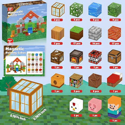 Minecraft Magnetische Bouw Blokken 100 Stuks - Verbeterde Versie