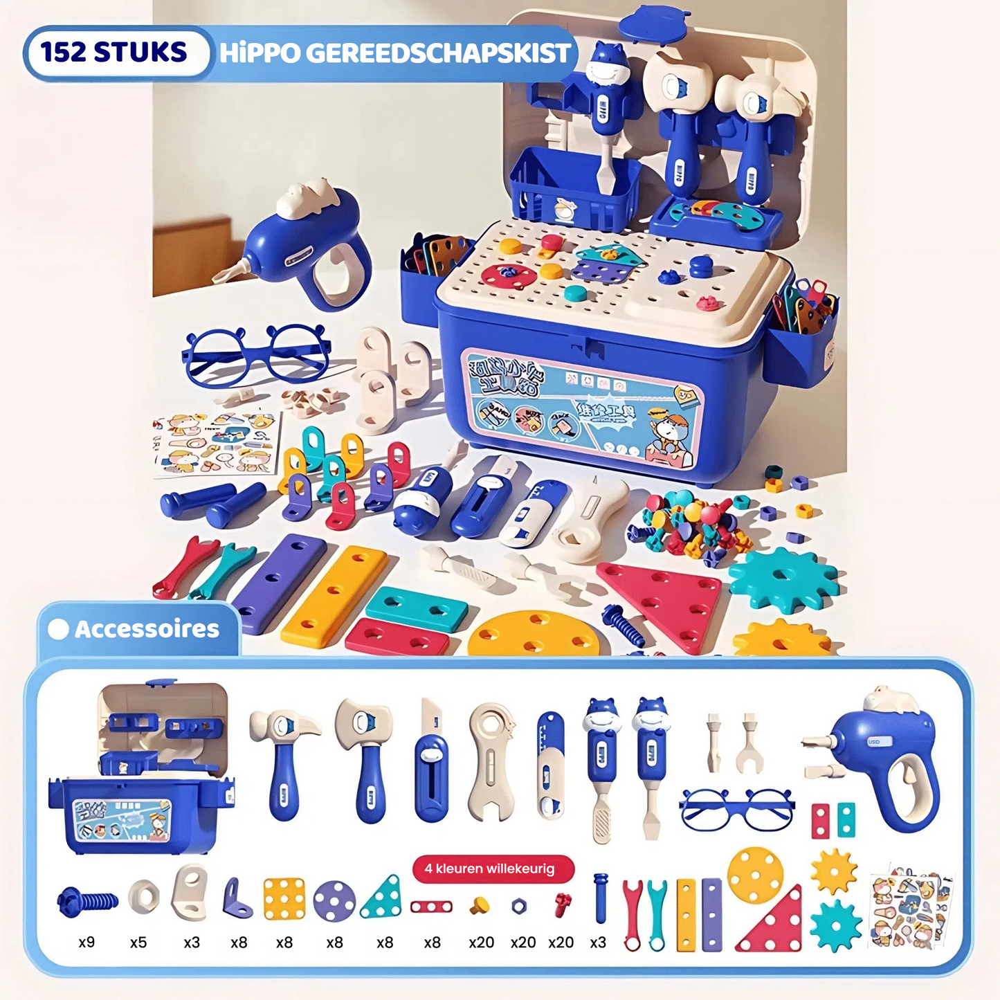 Hippo Montessori Werkbank – Betoverende DIY Creativiteitsset voor Kids!