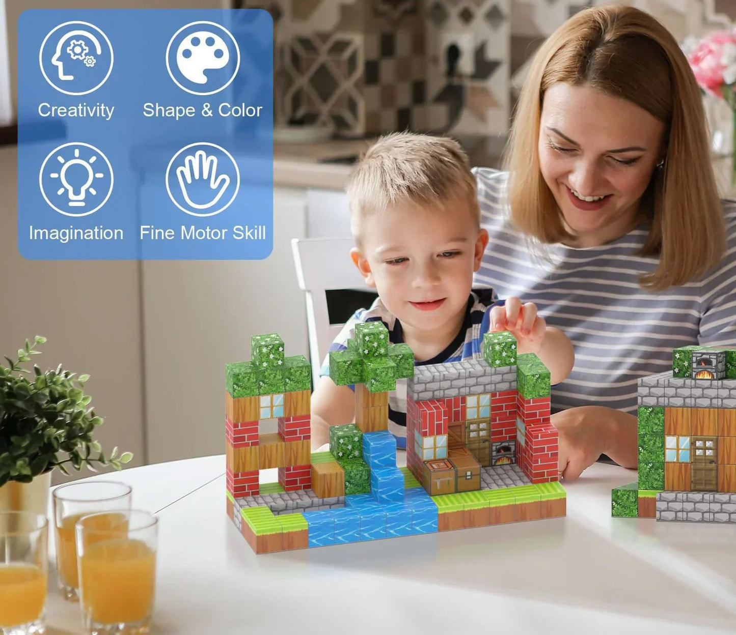 Minecraft Magnetische Bouw Blokken 100 Stuks - Verbeterde Versie