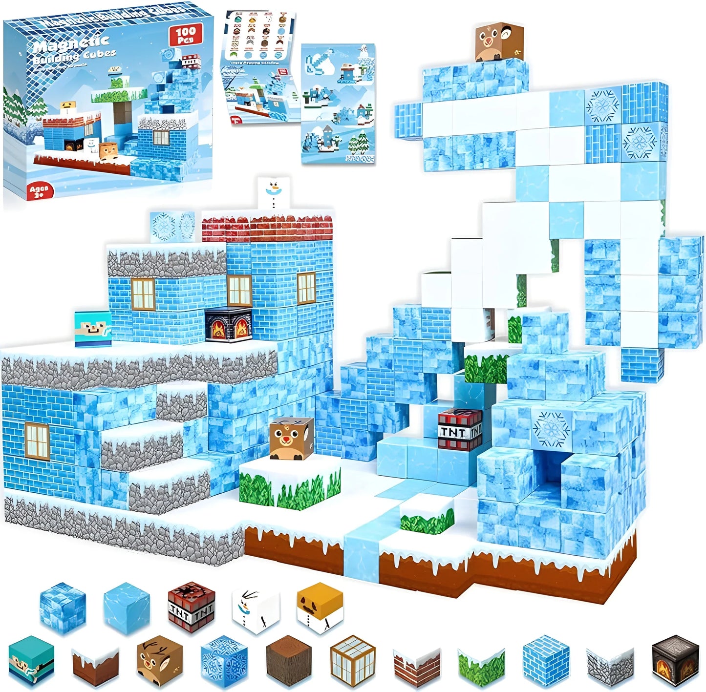 Minecraft Magnetische Bouw Blokken 100 Stuks - Verbeterde Versie