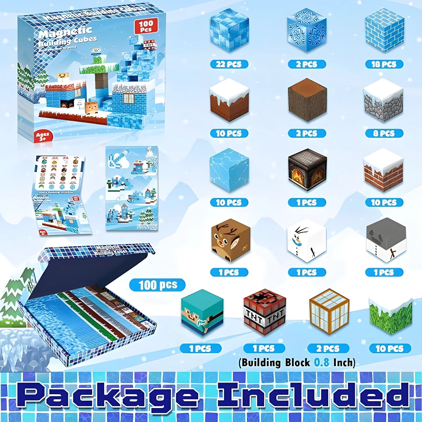 Minecraft Magnetische Bouw Blokken 100 Stuks - Verbeterde Versie